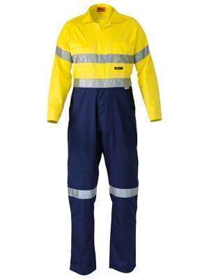 Bisley Workwear 3m Taped Hi Vis Coverall Lightweight BC6719TW Work Wear Bisley Workwear Yellow/Navy 77R 